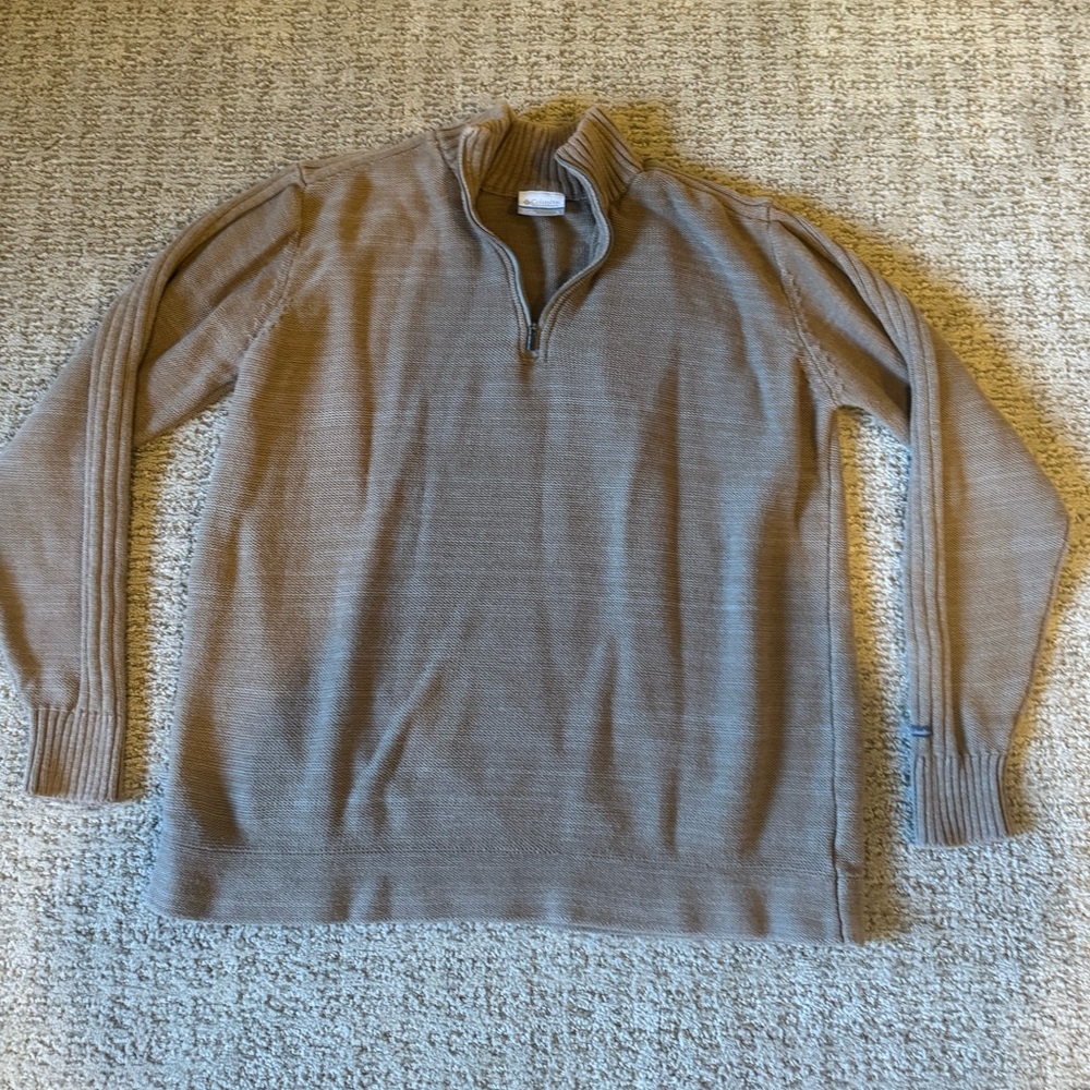 Columbia Sportswear Half-Zip Cotton Sweater – Taupe (Size L)